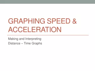 Graphing Speed &amp; Acceleration
