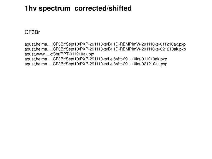 1hv spectrum corrected shifted