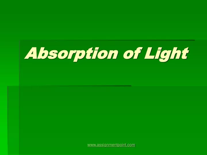 absorption of light