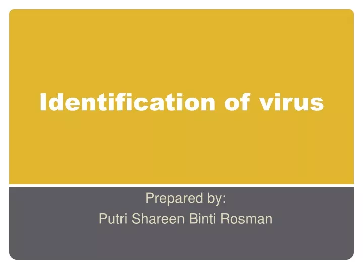 identification of virus