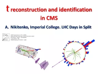 t  reconstruction and identification  in CMS
