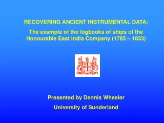 RECOVERING ANCIENT INSTRUMENTAL DATA: