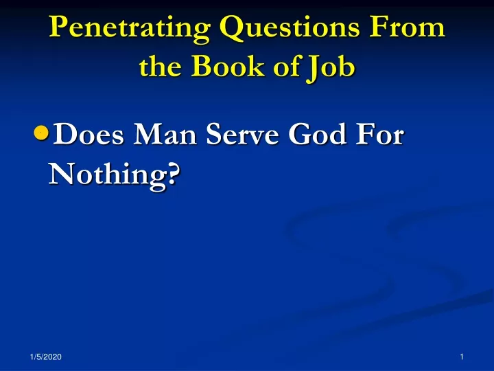 penetrating questions from the book of job