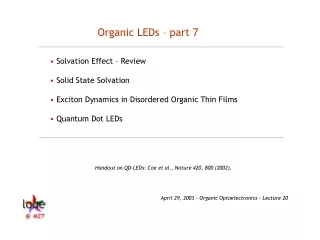 Organic LEDs – part 7