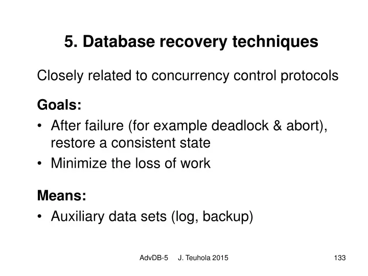 5 database recovery techniques