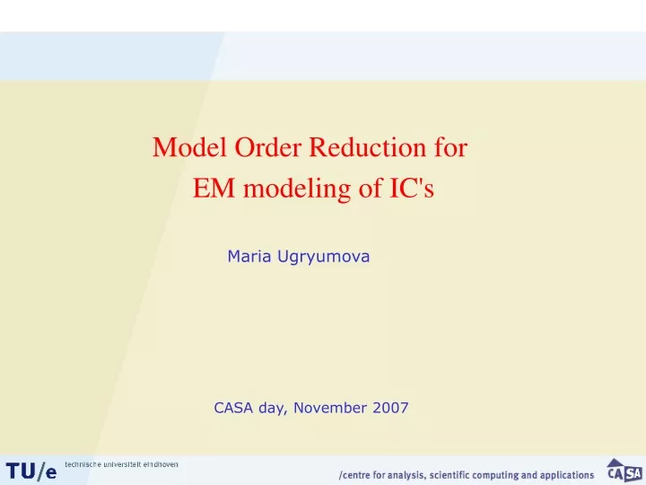 model order reduction for em modeling of ic s