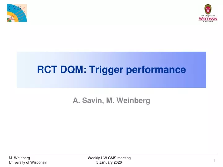 rct dqm trigger performance
