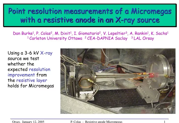 point resolution measurements of a micromegas