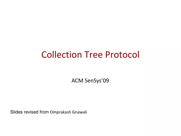 collection tree protocol
