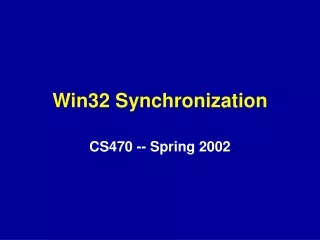Win32 Synchronization