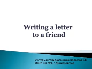 Writing a letter  to a friend