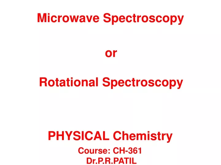 microwave spectroscopy