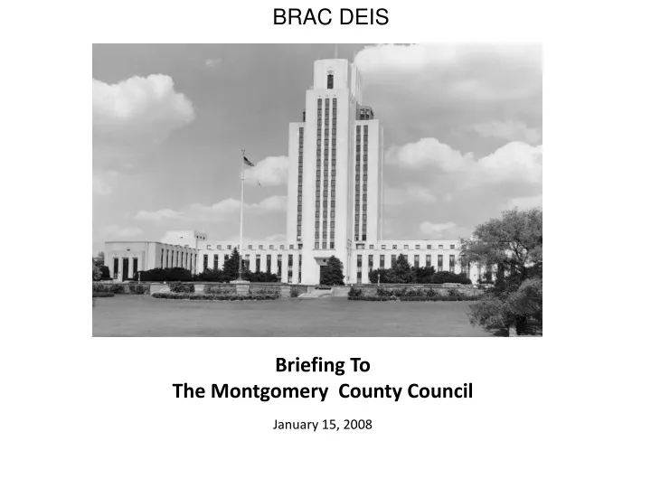 briefing to the montgomery county council