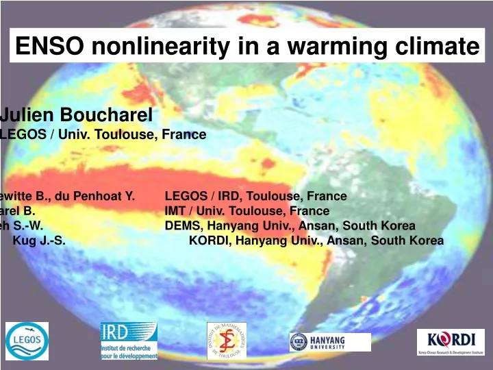 enso nonlinearity in a warming climate