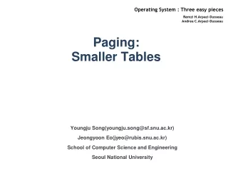 Paging:  Smaller Tables