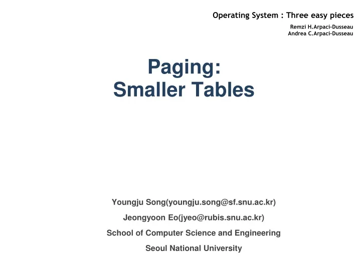 paging smaller tables