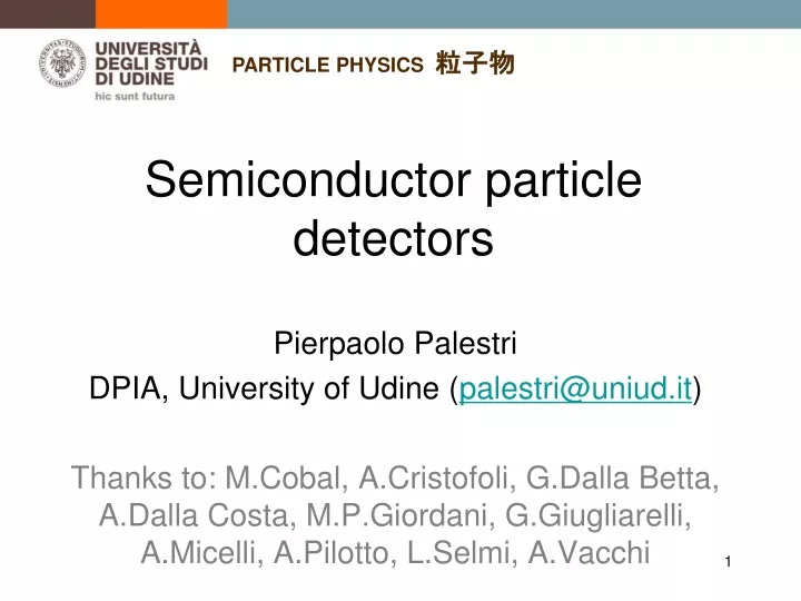 semiconductor particle detectors