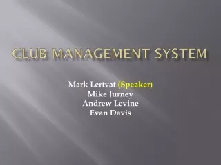 Club Management System