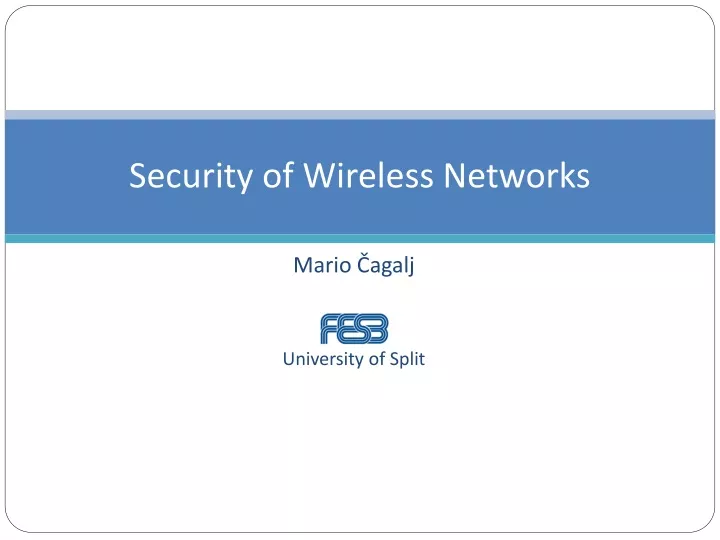 security of wireless networks