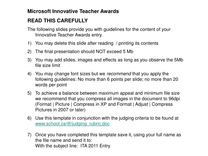 microsoft innovative teacher awards read this