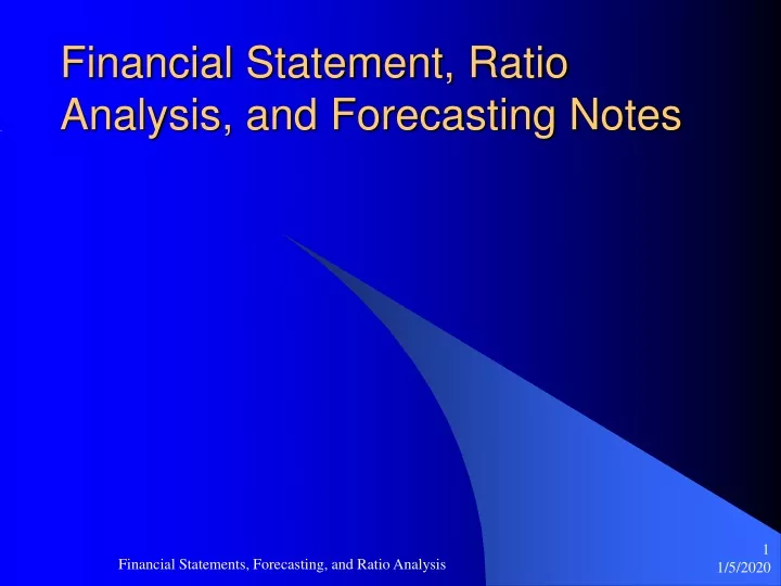 financial statement ratio analysis and forecasting notes