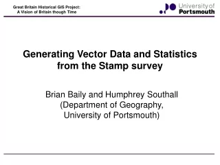 Generating Vector Data and Statistics from the Stamp survey