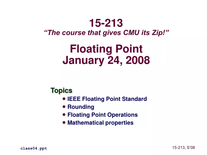 floating point january 24 2008