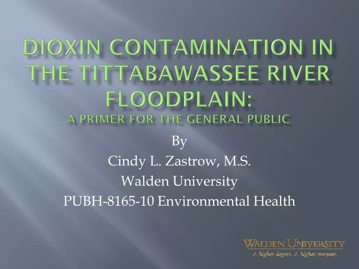 dioxin contamination in the tittabawassee river floodplain a primer for the general public