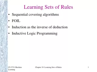 Learning Sets of Rules