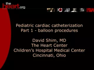 Pediatric interventional catheterization