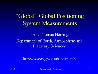 “Global” Global Positioning System Measurements