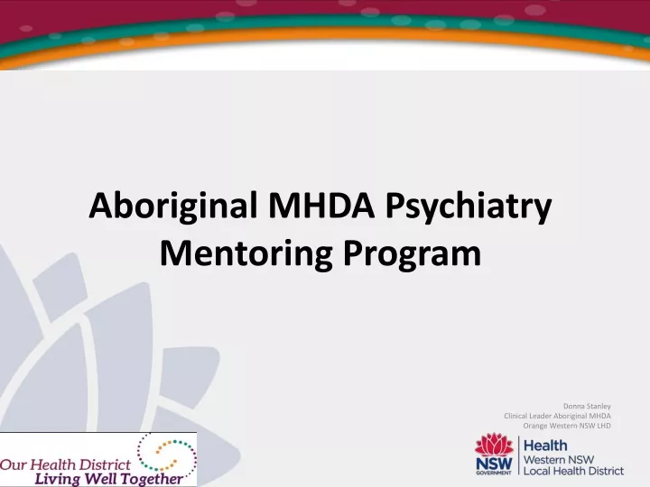 aboriginal mhda psychiatry mentoring program