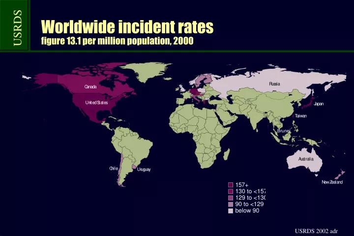 worldwide incident rates figure 13 1 per million population 2000