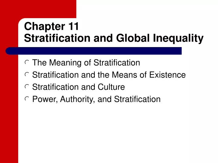 chapter 11 stratification and global inequality