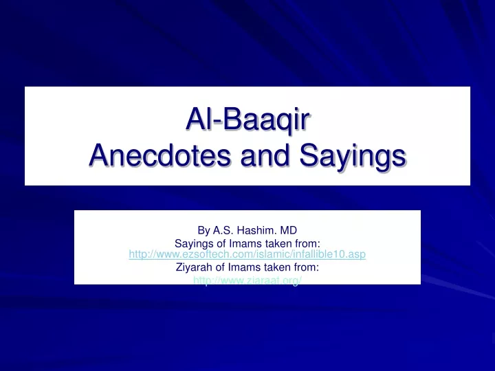 al baaqir anecdotes and sayings