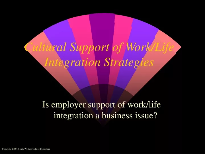 cultural support of work life integration strategies