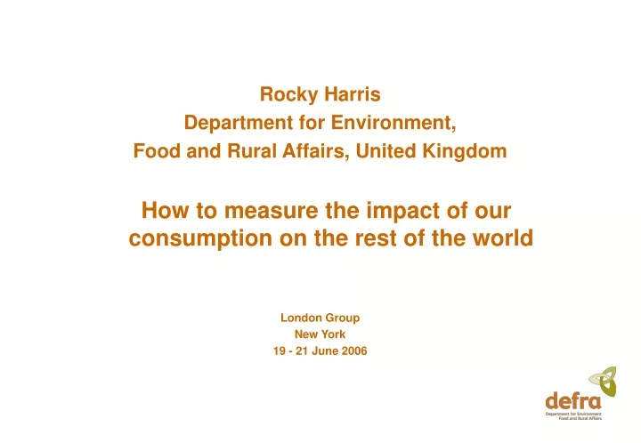 rocky harris department for environment food