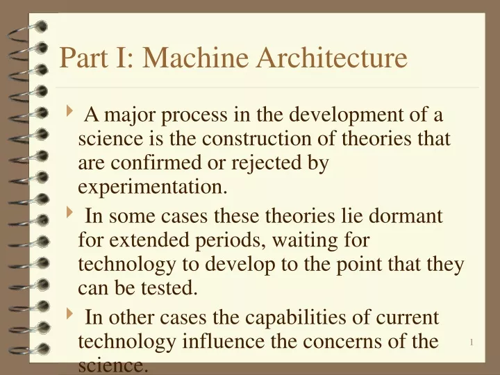 part i machine architecture
