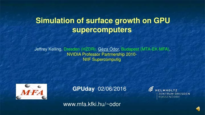 simulation of surface growth