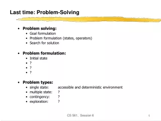 Last time: Problem-Solving