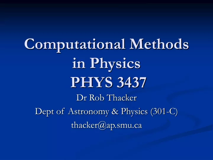computational methods in physics phys 3437