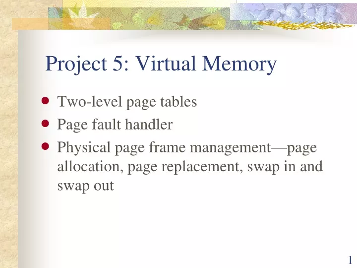 project 5 virtual memory