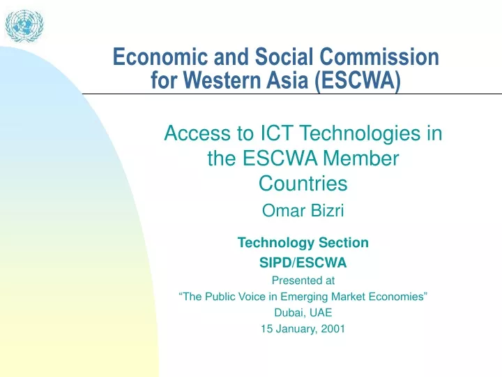 economic and social commission for western asia escwa