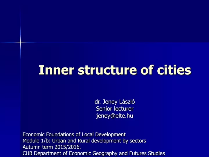 inner structure of cities