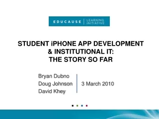 Student  i Phone  App Development &amp; Institutional IT:  The Story So Far