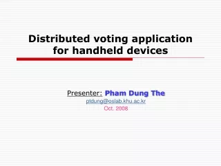 Distributed voting application for handheld devices