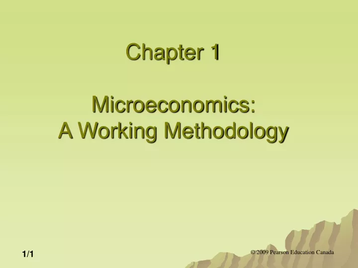 chapter 1 microeconomics a working methodology