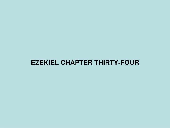 ezekiel chapter thirty four