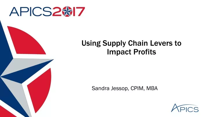 using supply chain levers to impact profits