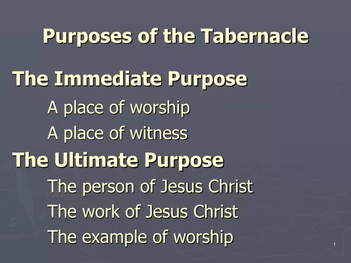 purposes of the tabernacle